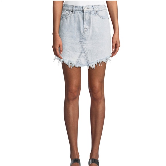 7 For All Mankind Denim Skirt Scallop Hem - Picture 2 of 8